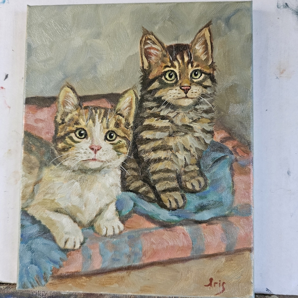 Abstract oil Painting cute Cats